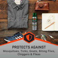 Repel 100 application on hands shows easy on-the-go use for active trips.
