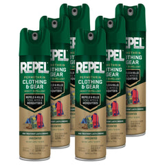 Repel Permethrin aerosol bottle provides long-lasting protection for outdoor gear.