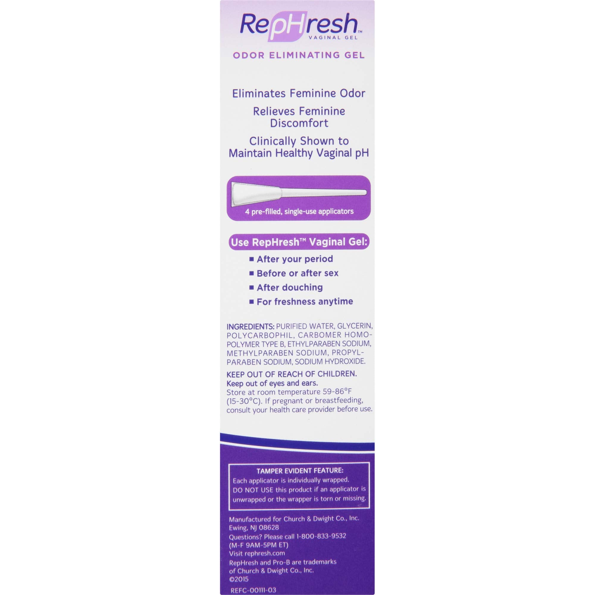 RepHresh 4-count packaging supports convenient, hygienic application.