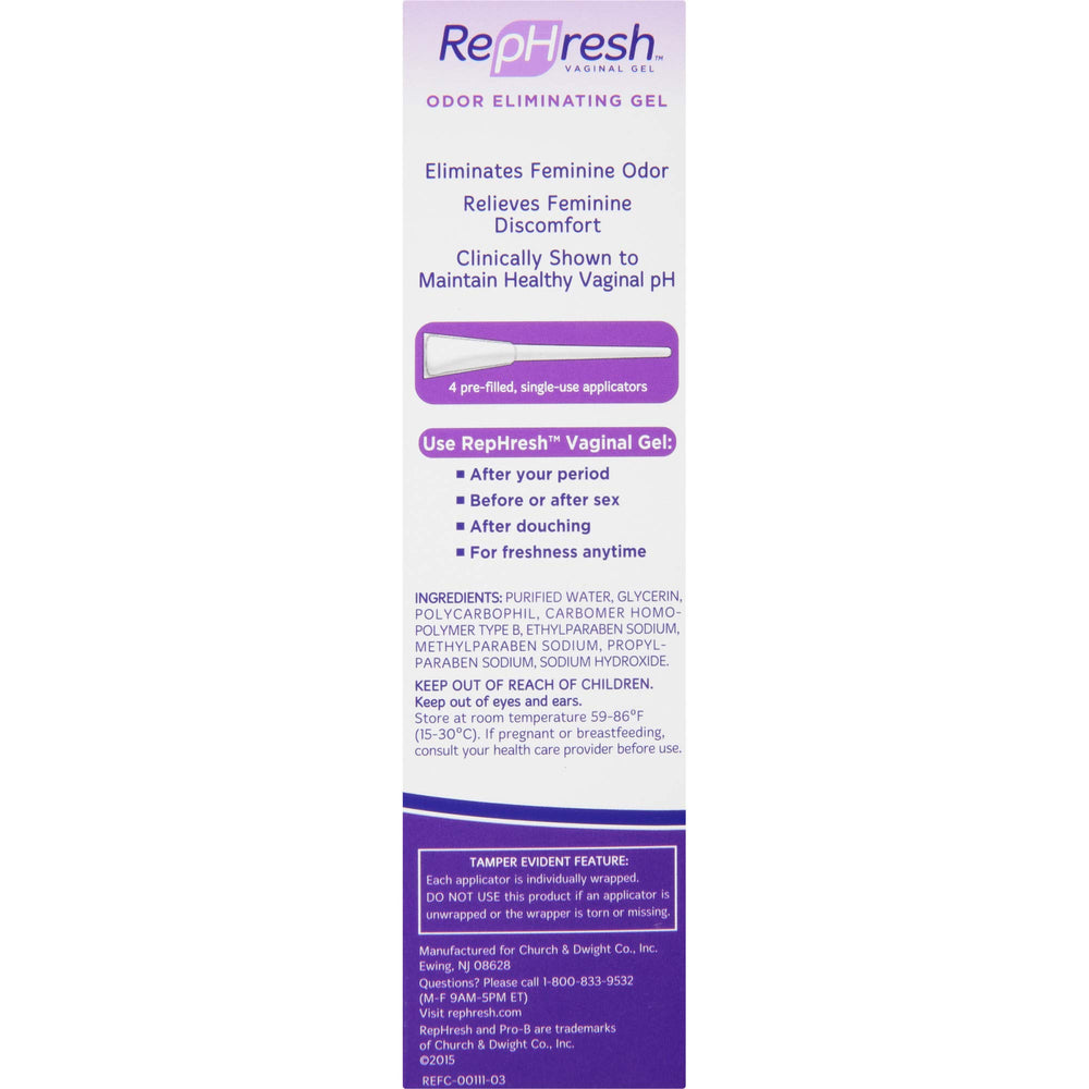 RepHresh 4-count packaging supports convenient, hygienic application.