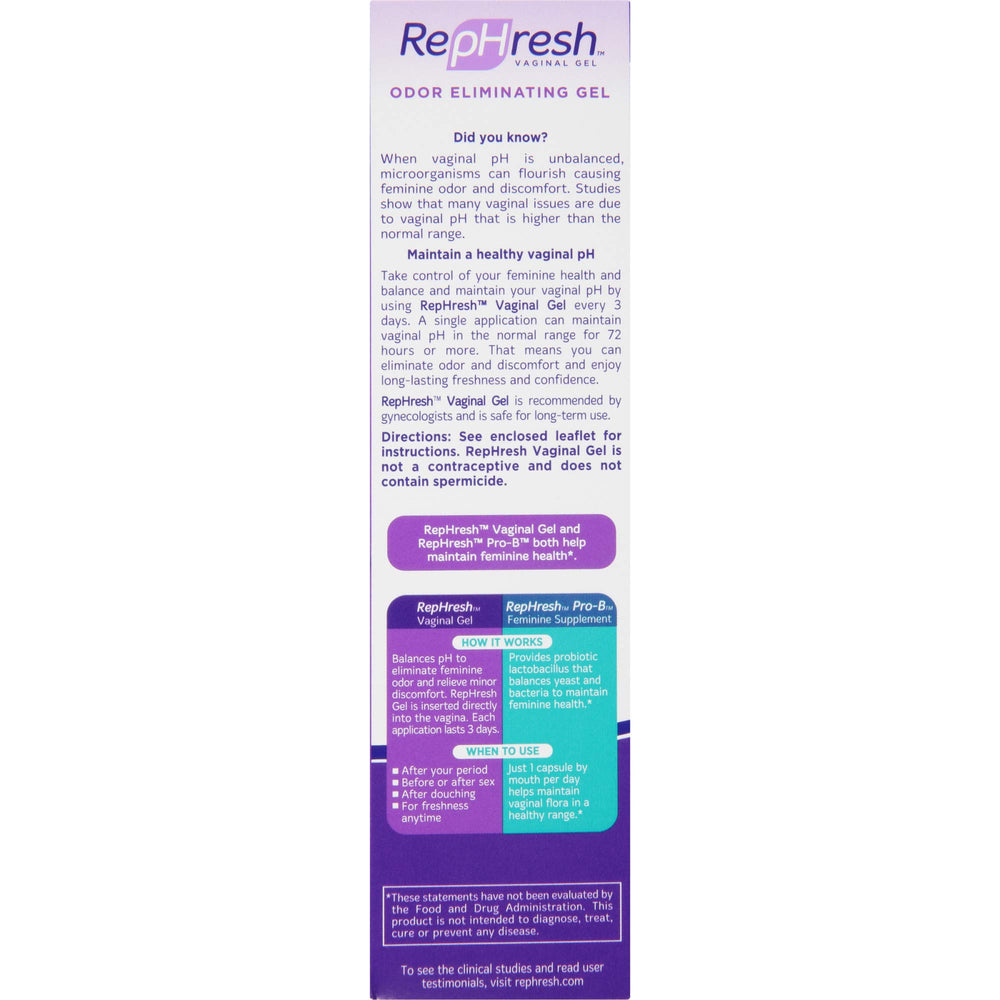 RepHresh gel after period use case promotes lasting freshness.
