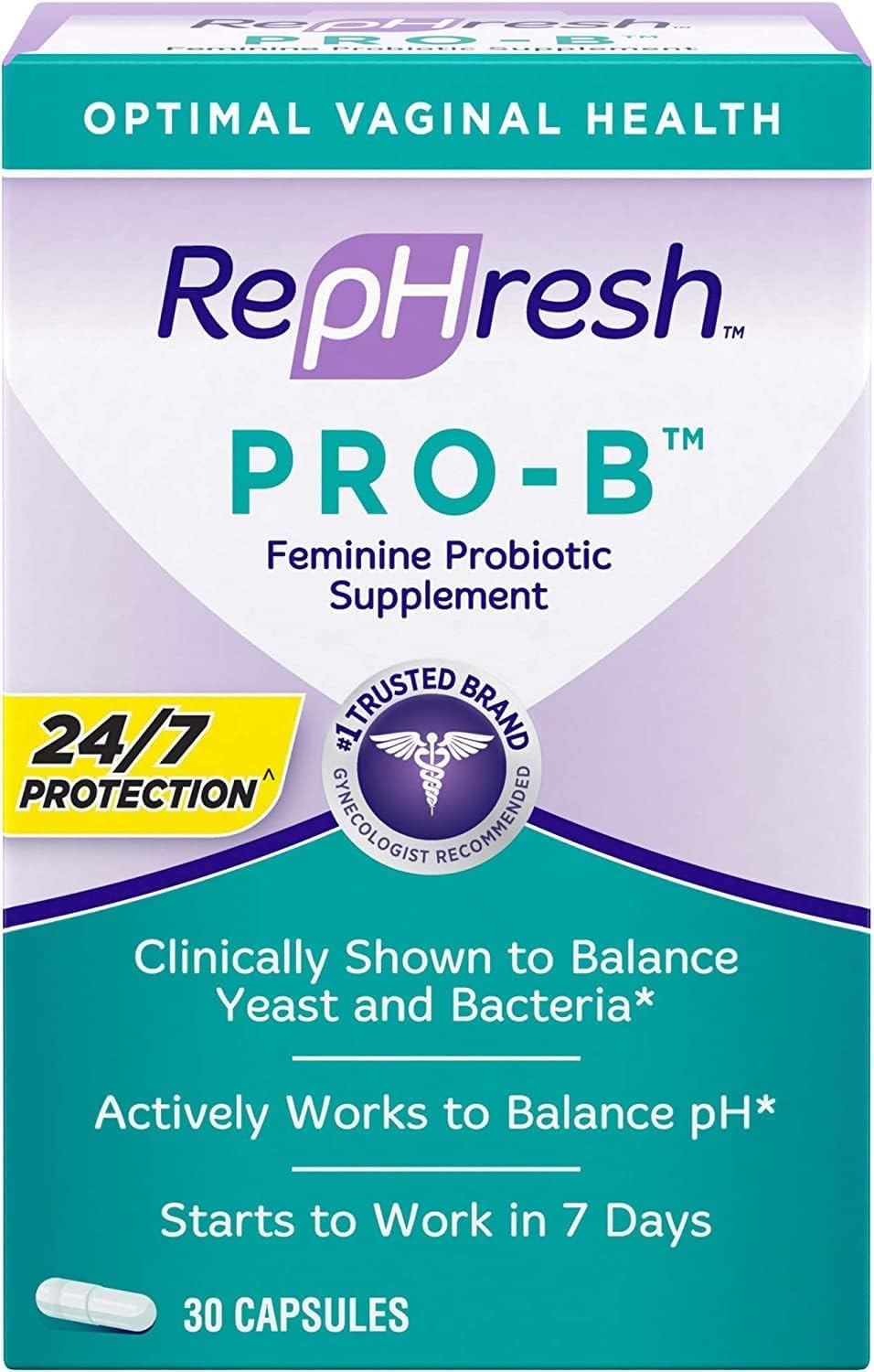 Rephresh Pro-B bottle for daily feminine balance.