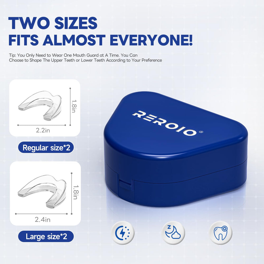 Two sizes available for REROIO night mouth guard