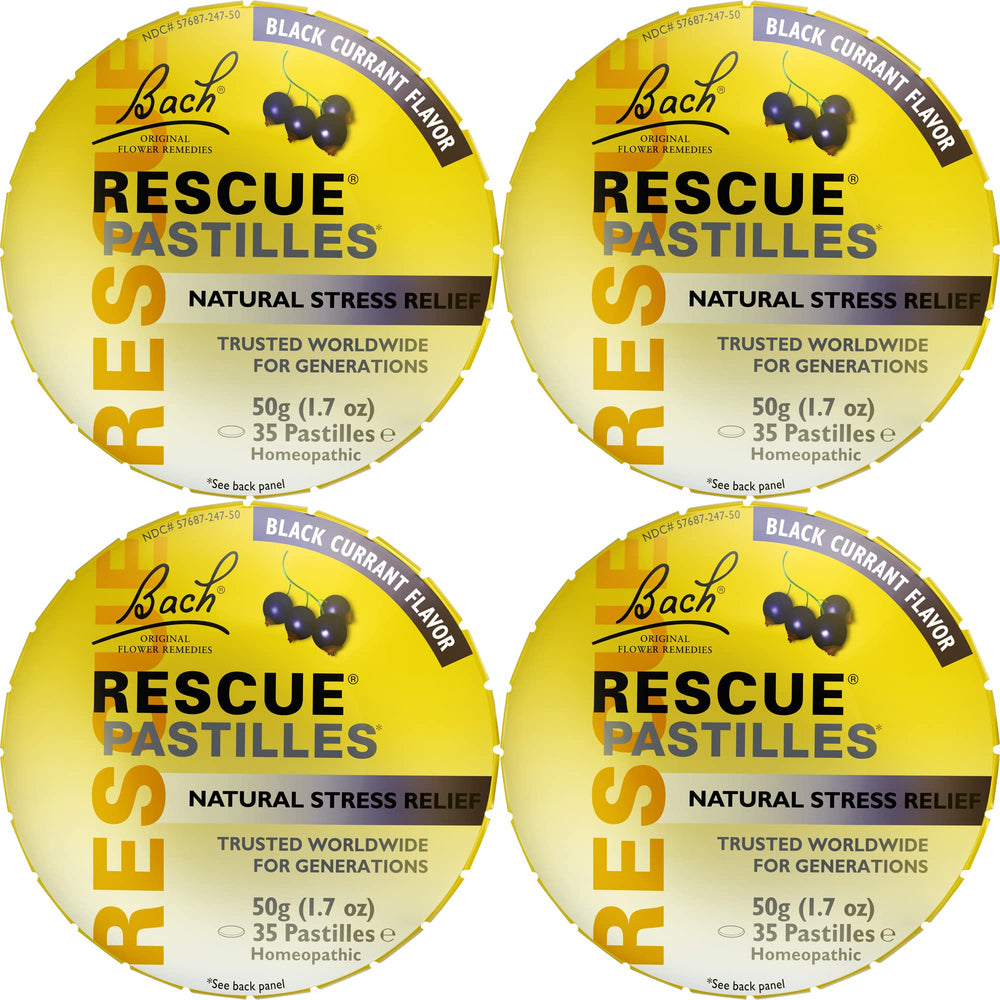 RESCUE Bach Pastilles Black Currant flavor 4-pack