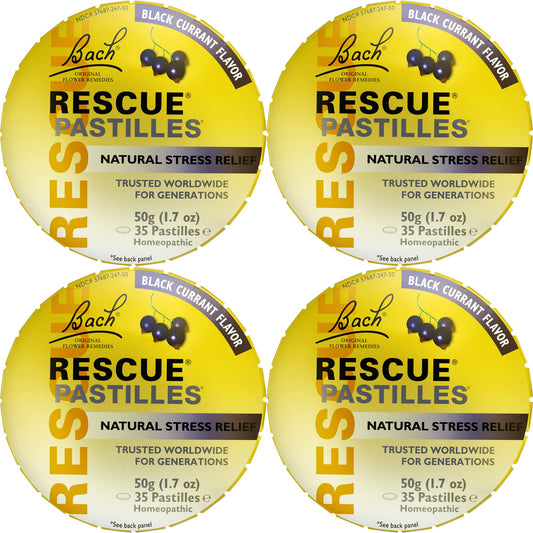 RESCUE Bach Pastilles Black Currant flavor 4-pack