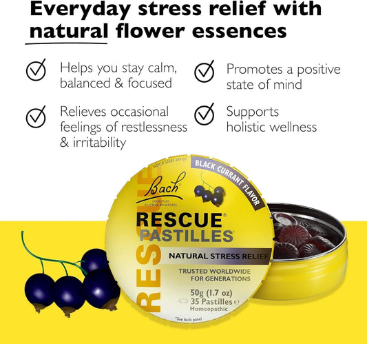 RESCUE Bach Pastilles Black Currant 6-pack – back view