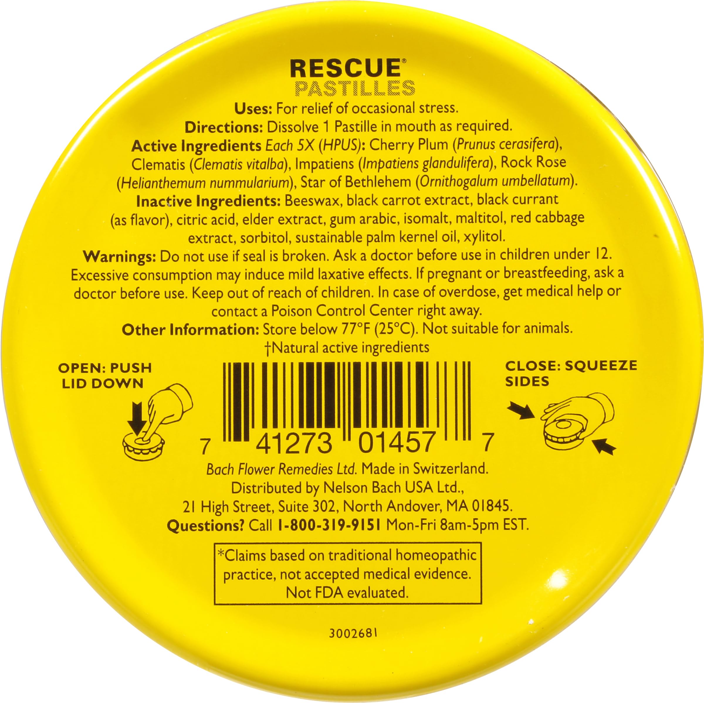 Label highlights gluten-free, sugar-free, and vegetarian