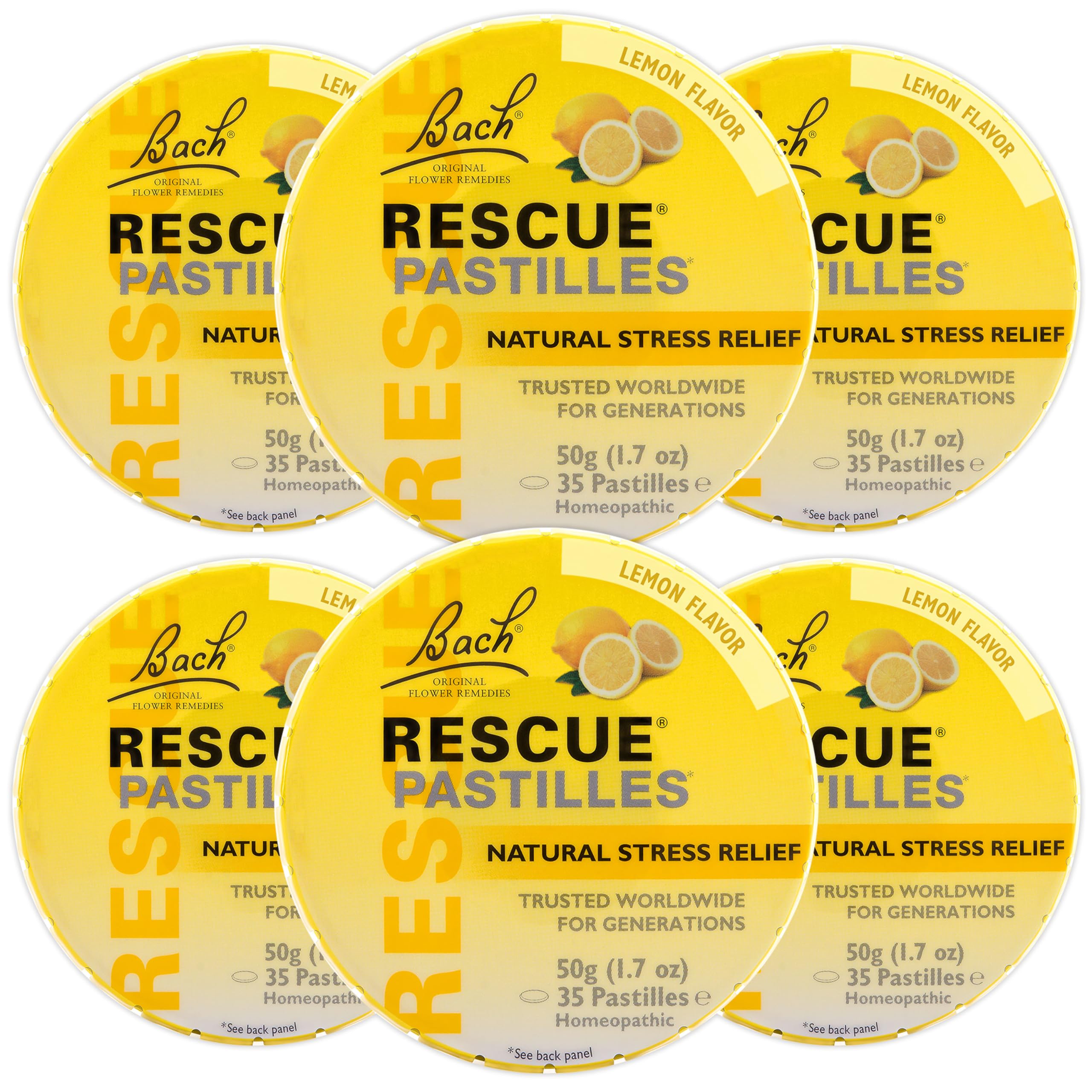RESCUE Bach PASTILLES Lemon 6-pack box