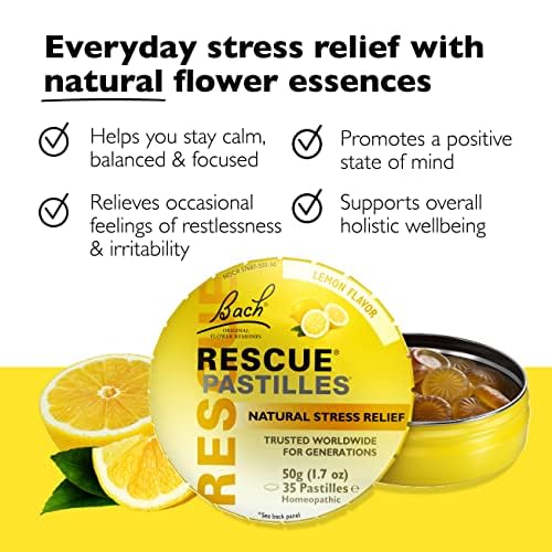 Front view of RESCUE Bach PASTILLES Lemon box