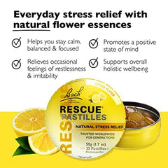 Front view of RESCUE Bach PASTILLES Lemon box