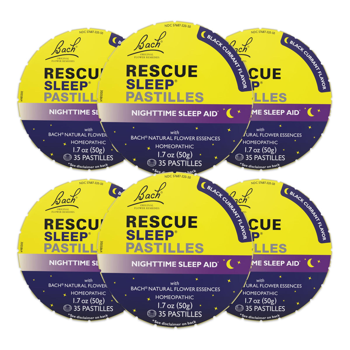 RESCUE Bach Sleep Pastilles box front promotes a calm nighttime routine.
