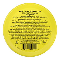 Close-up of RESCUE Kids Pastilles lozenges in strawberry flavor