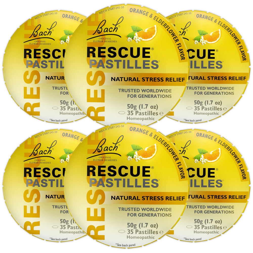 RESCUE Bach Pastilles Orange and Elderflower packaging