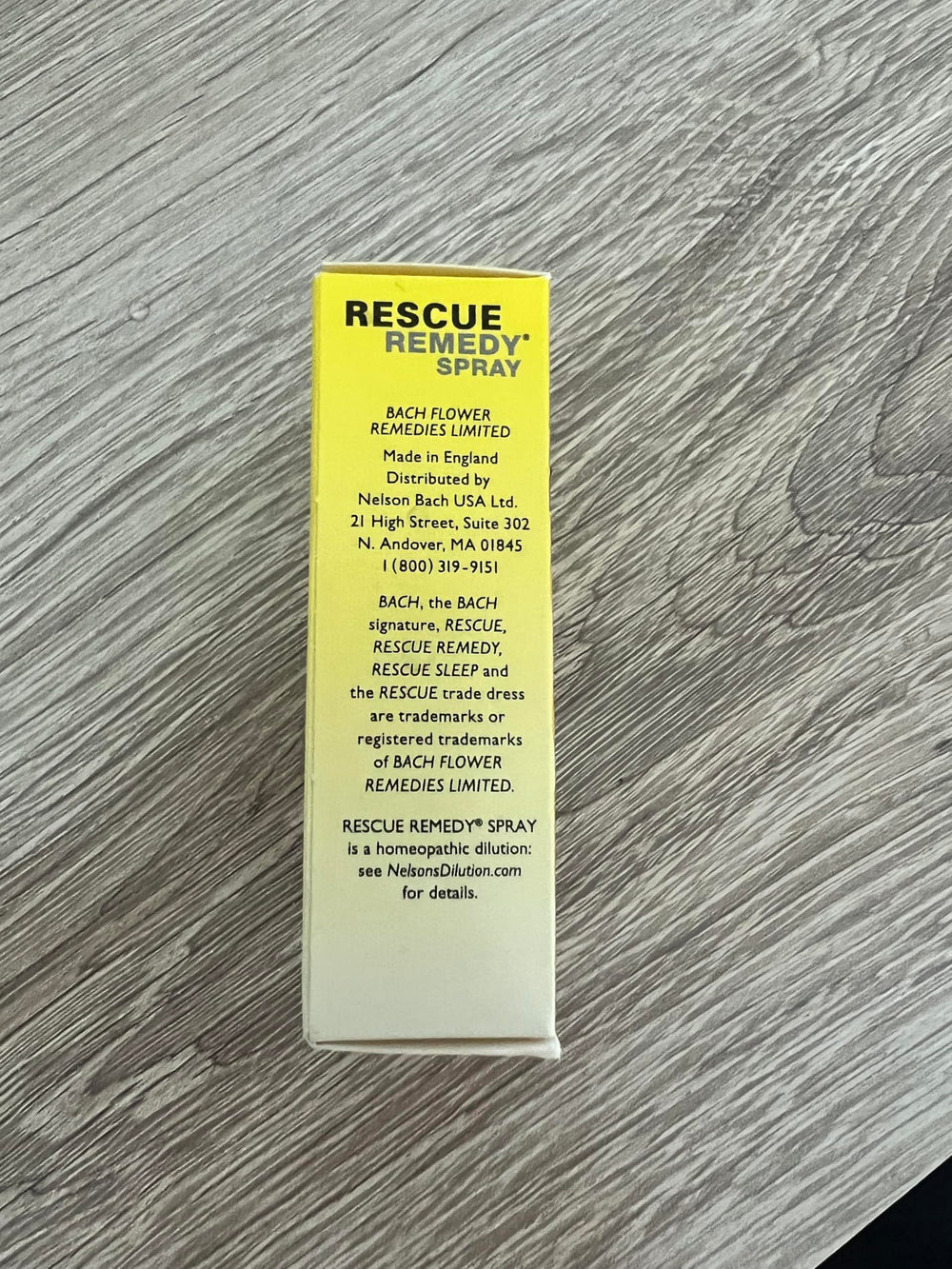 Back label showing usage instructions