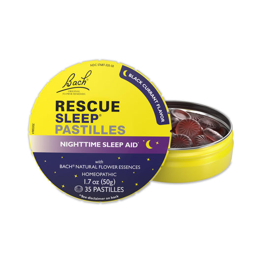 RESCUE Sleep Pastilles bottle for nighttime calm and gentle sleep support.