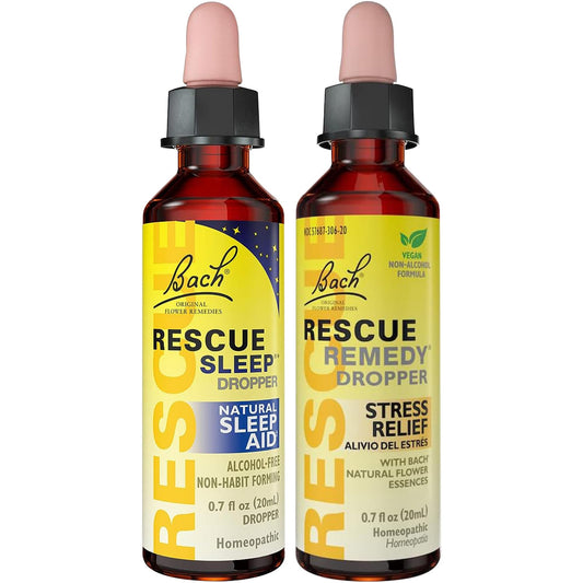RESCUE Stress Relief & Sleep Bundle product photo with two 20 mL droppers