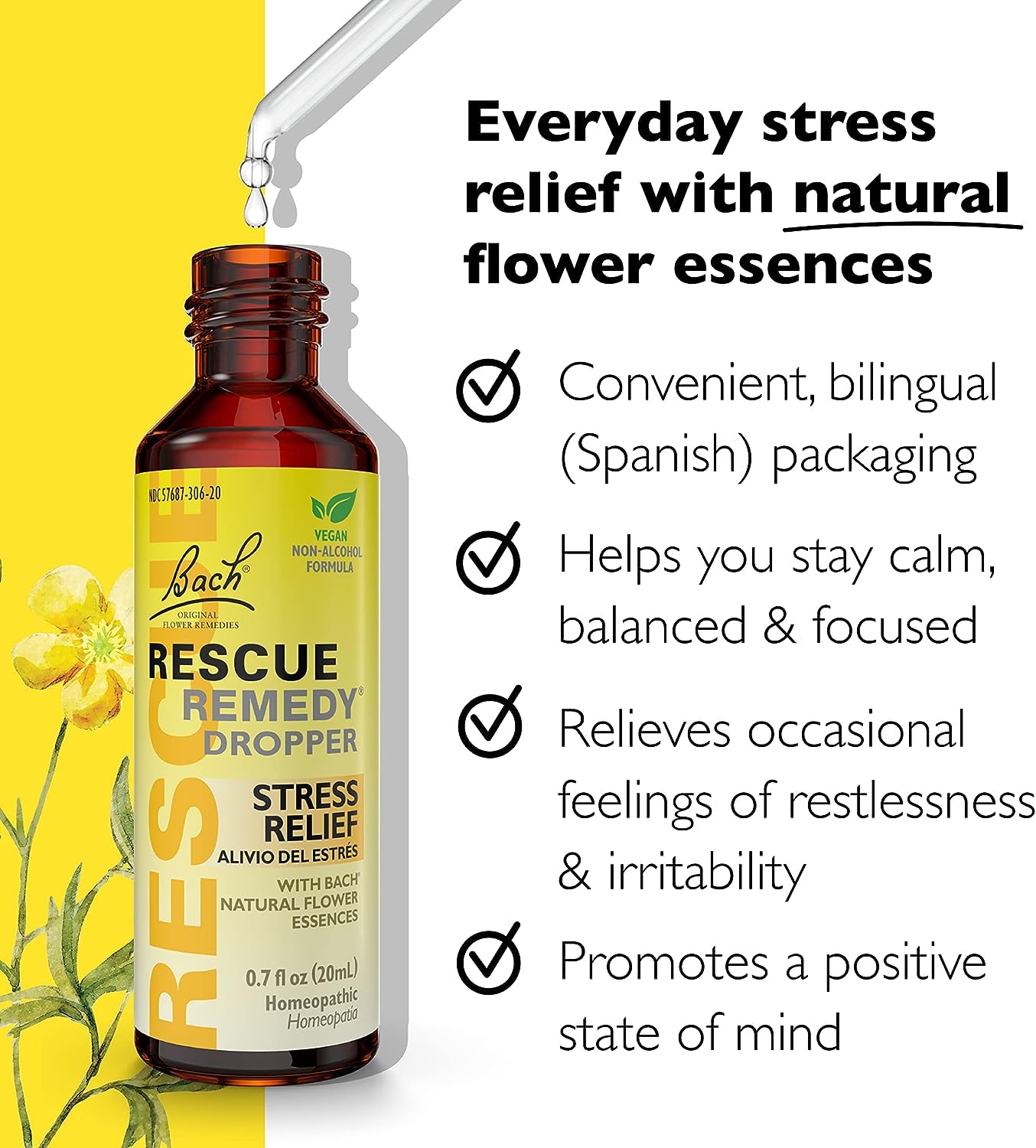Close-up of RESCUE Stress Relief & Sleep Bundle bottles