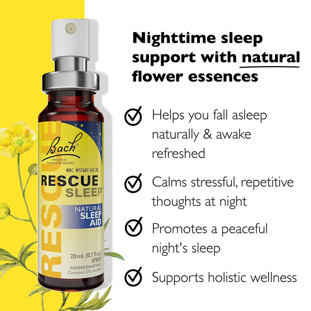 RESCUE SLEEP spray dispensed onto the tongue for calmer evenings.