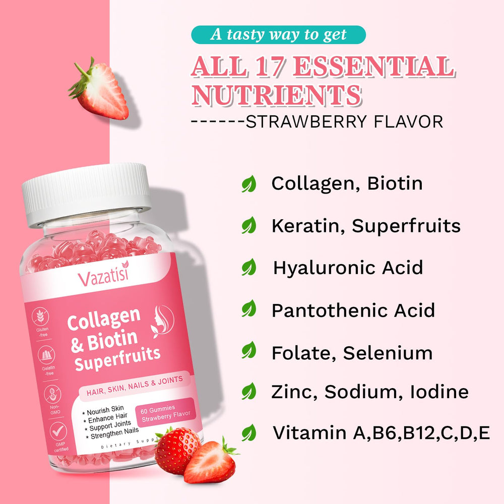 Resealable bottle of strawberry collagen gummies 120 count