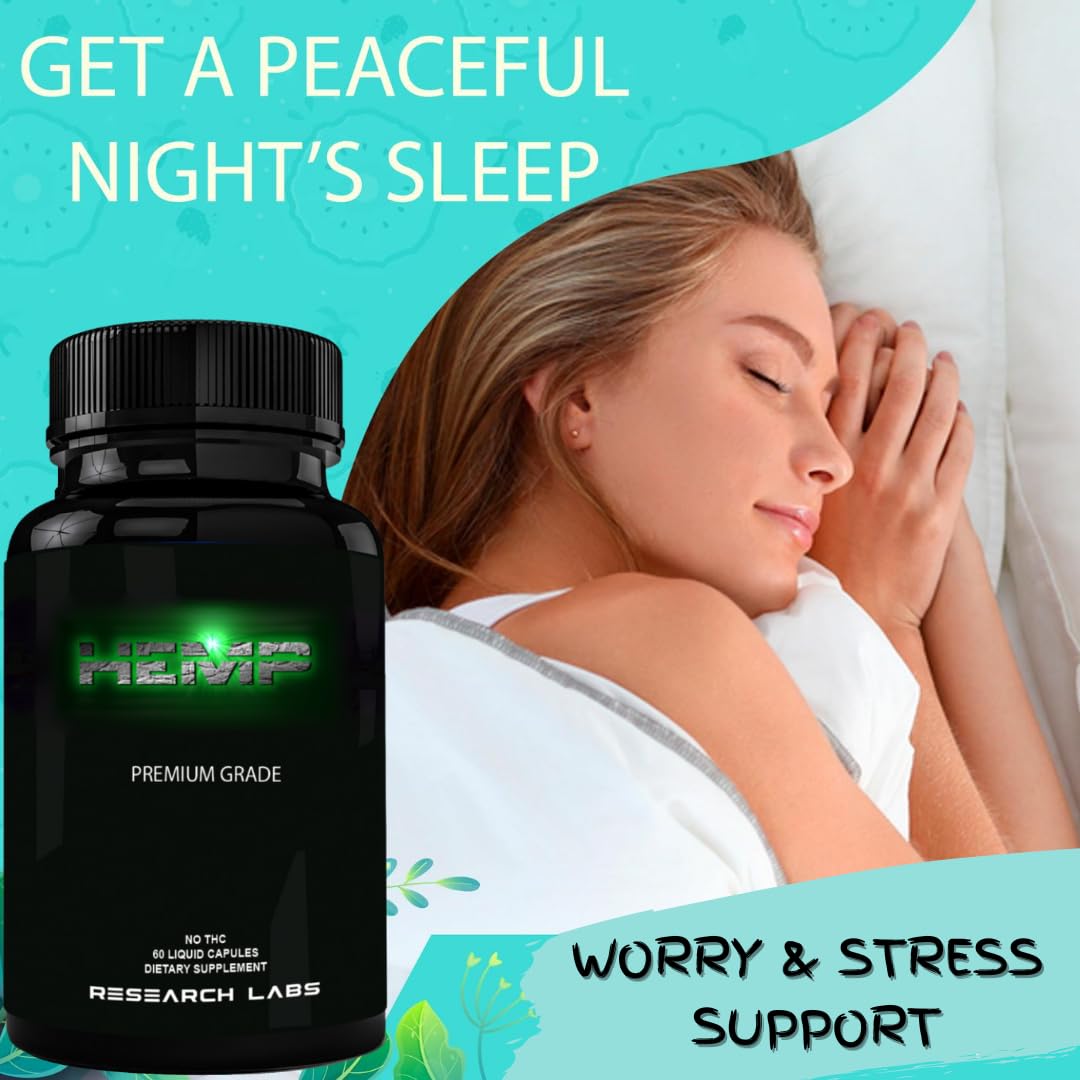 Hemp capsules on clean surface with packaging