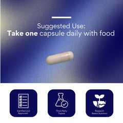 Visual showing Vitamin E, Zinc, and BioPerine ingredients
