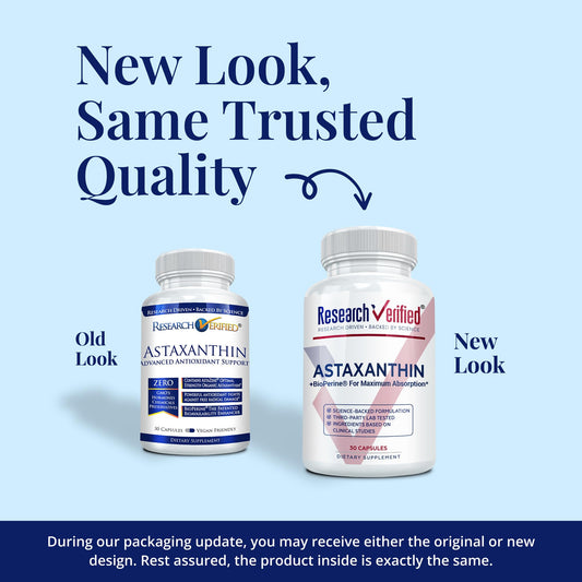 Research Verified Astaxanthin bottle label