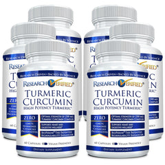 Research Verified Turmeric Curcumin bottle with BioPerine label