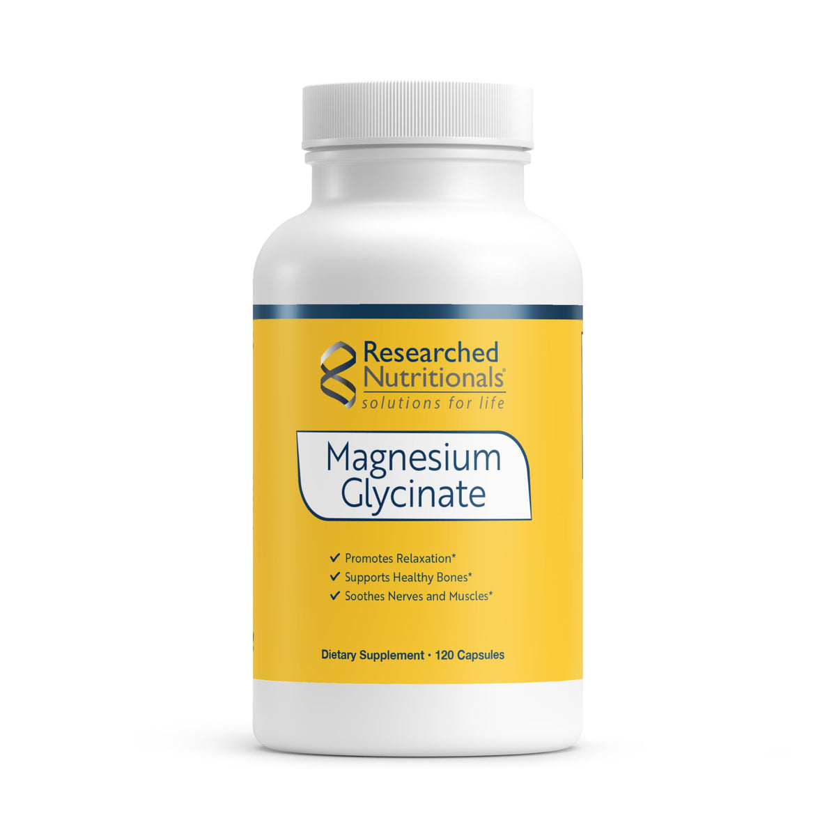 Hero image of Researched Nutritionals Magnesium Glycinate 125mg 120 capsules bottle
