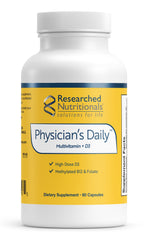 Front view of Researched Nutritionals Physician's Daily + D3 bottle