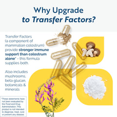 Researched Nutritionals Transfer Factor Multi-Immune label close-up showing key ingredients.