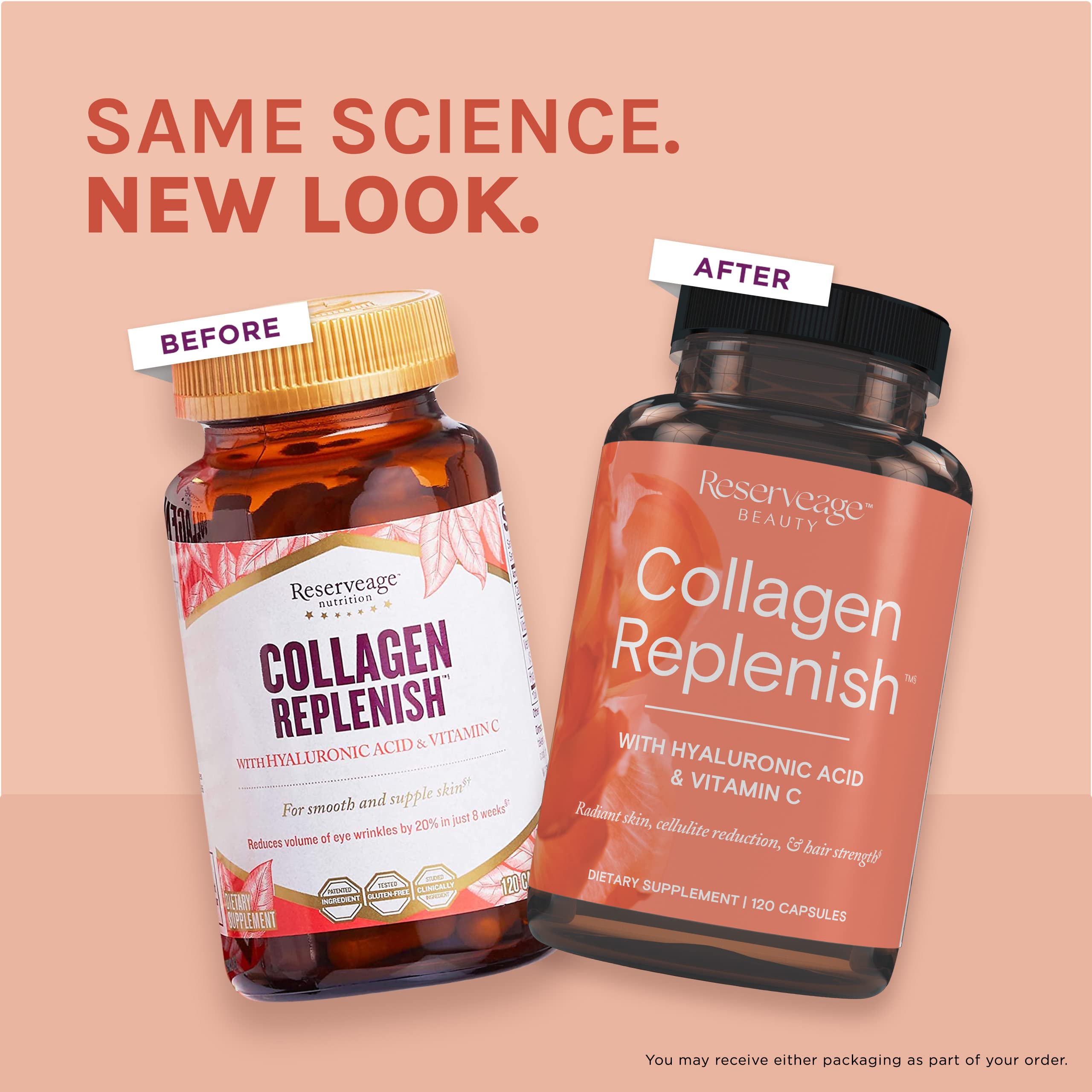 Boxed Reserveage Beauty Collagen Replenish packaging with bottle