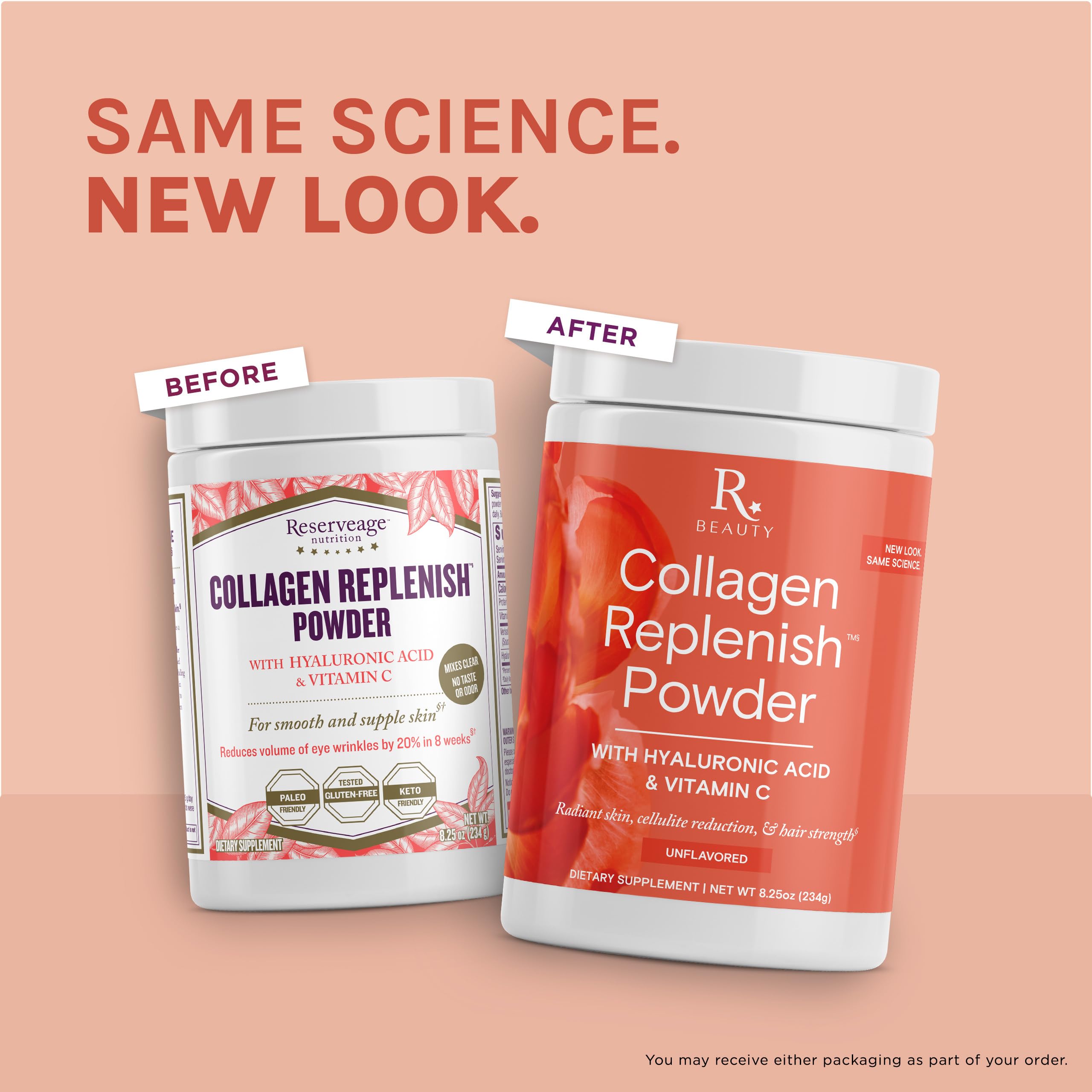 Packaging and box for Reserveage Beauty Collagen Replenish Powder