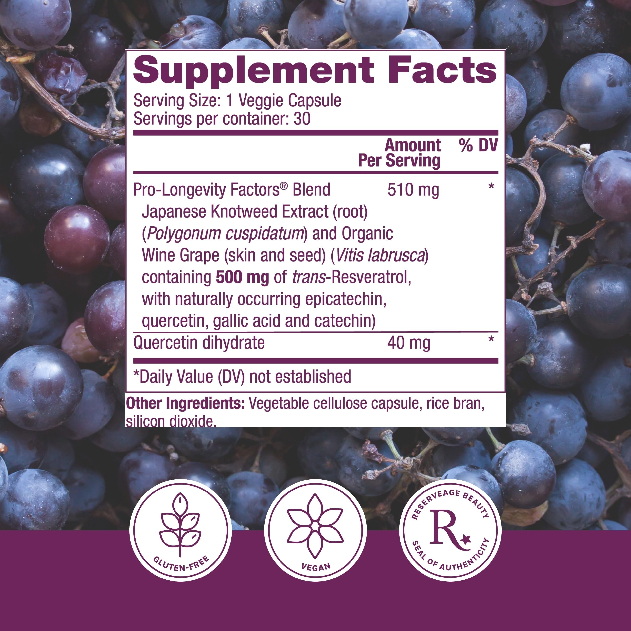 Product label highlighting vegan and Paleo-friendly features