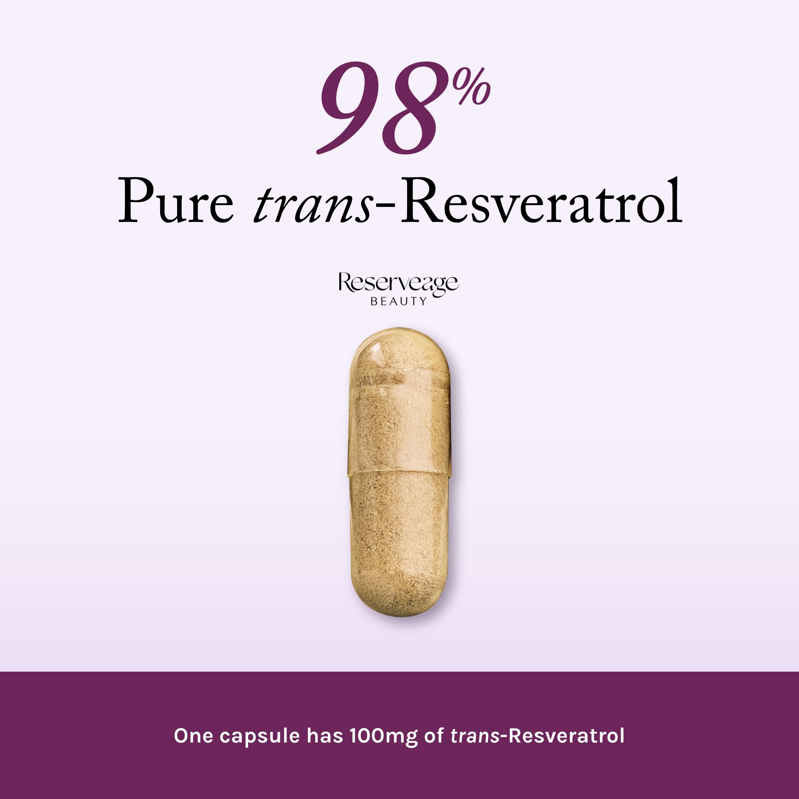 Reserveage Beauty resveratrol bottle on shelf suggesting heart and cellular health benefits