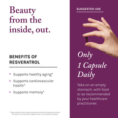 Supplement facts panel for Resveratrol Plus+