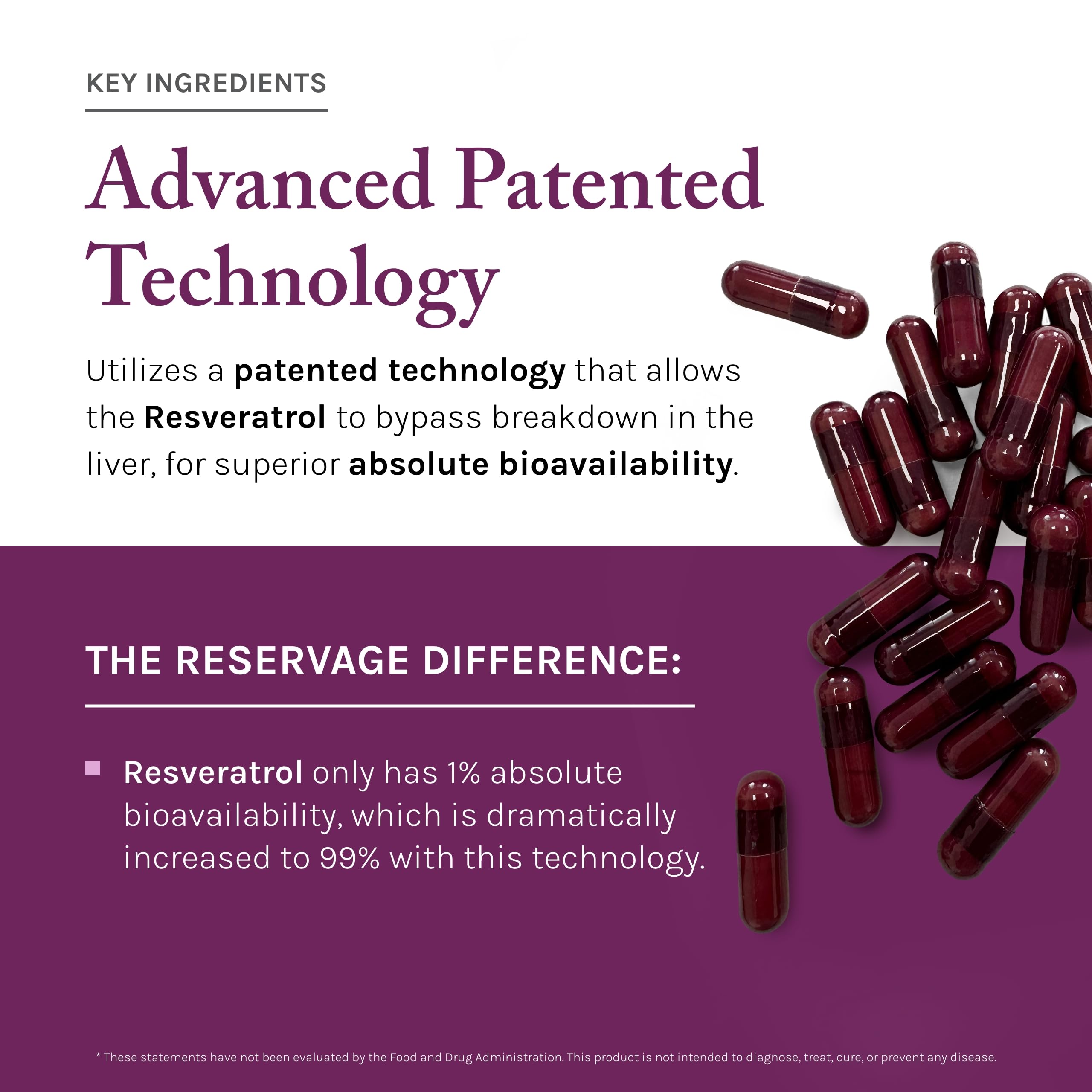 Packaging box and bottle of Reserveage Resveratrol Plus+