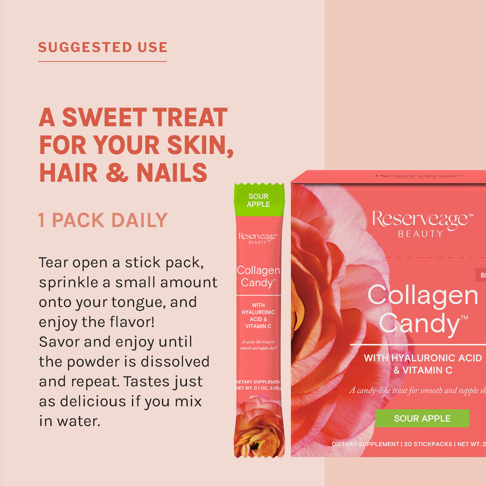 Close-up image showing hair and nails benefits from collagen candy
