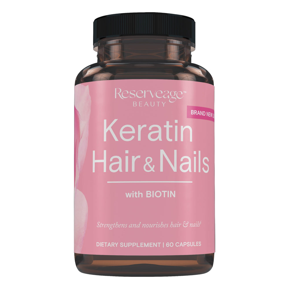 Reserveage Keratin Hair Booster bottle with Biotin and Resveratrol