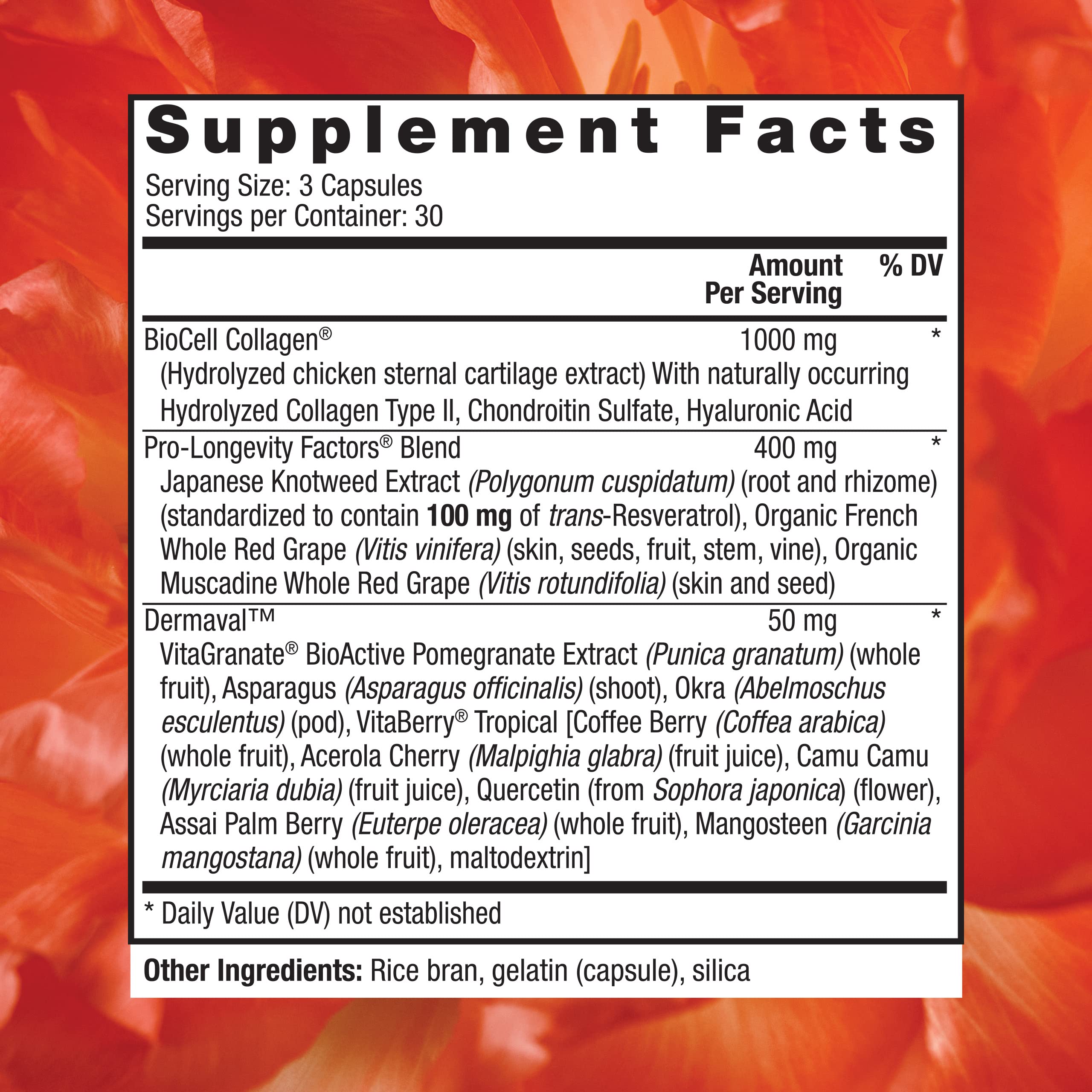 Close-up of collagen capsules showing hydrolyzed collagen
