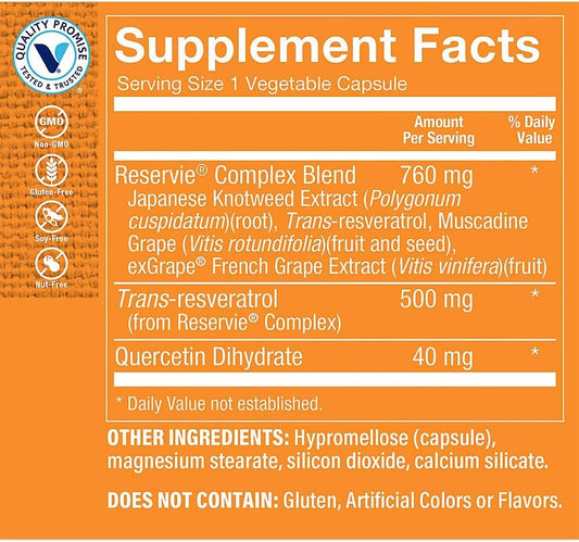 Product label highlighting vegan, non-GMO formula and 60 capsules.