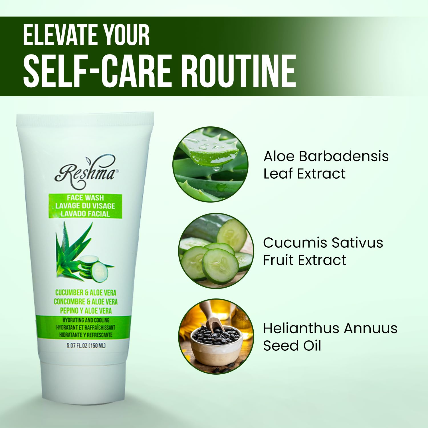 Reshma Beauty cucumber-aloe face wash removing makeup gently while hydrating