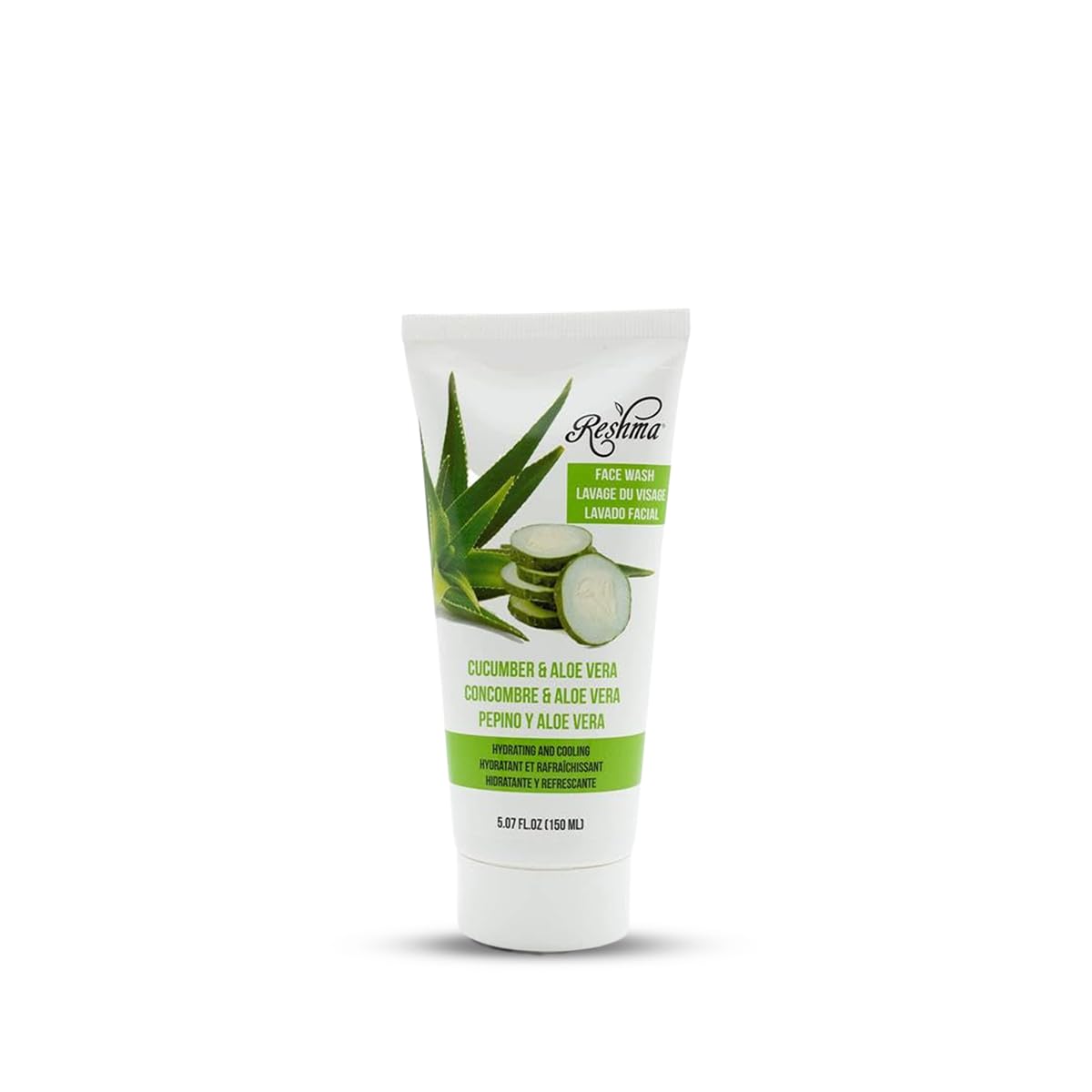 Reshma Beauty cucumber-aloe face wash bottle showing daily hydrating cleanser benefits