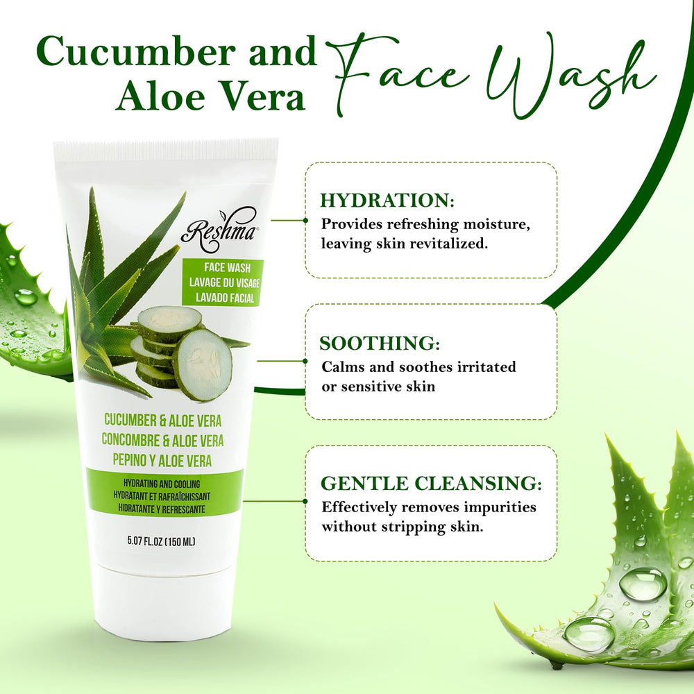 Reshma Beauty cucumber-aloe face wash with mint cooling sensation on skin