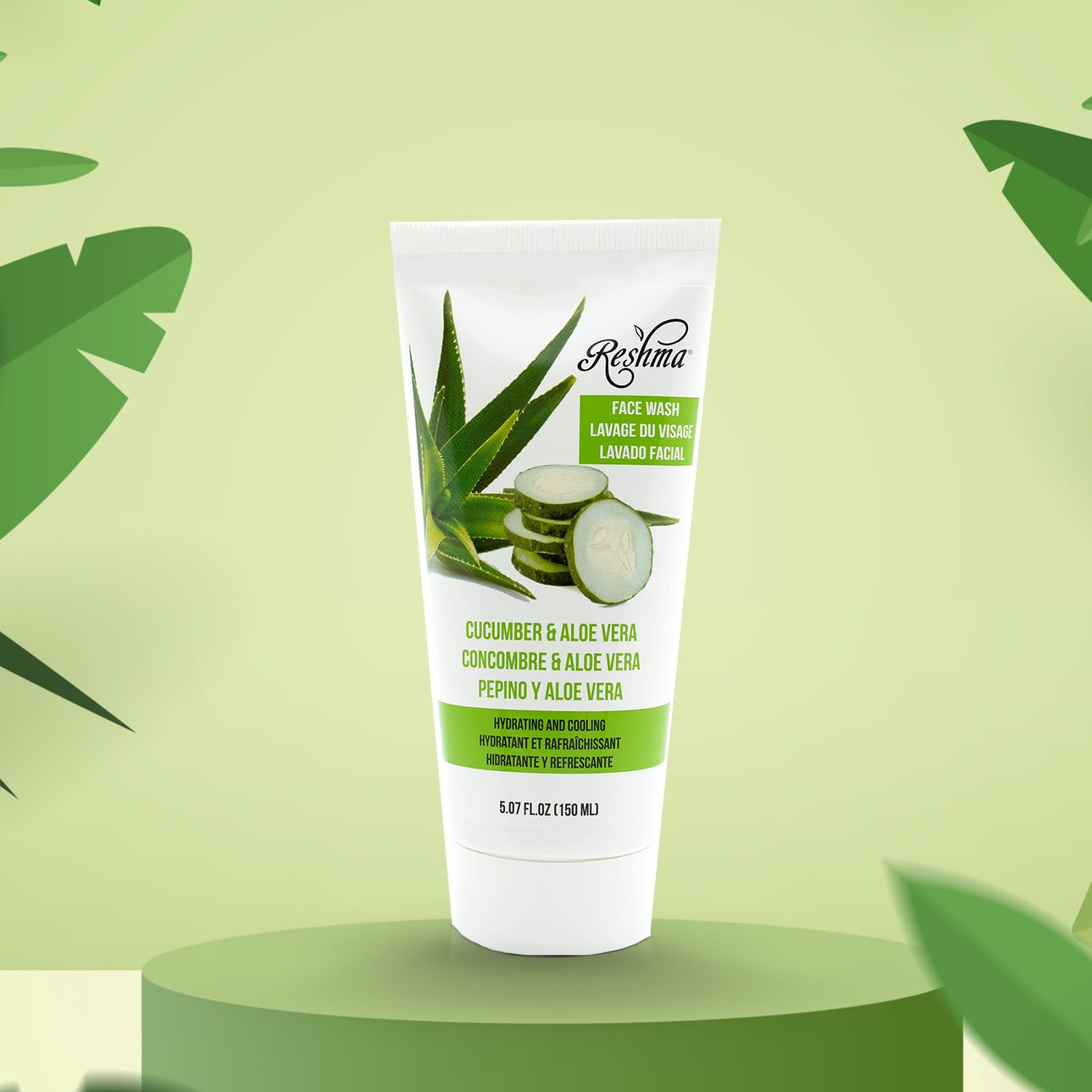 Reshma Beauty cucumber-aloe face wash makeup removal capability shown