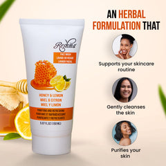 Reshma Beauty Honey & Lemon Face Wash pump bottle in use for even tone.