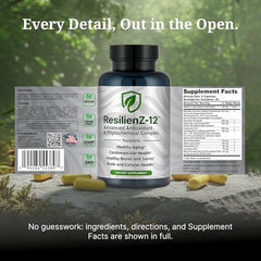 ResilienZ-12 12-in-1 phytonutrient complex packaging
