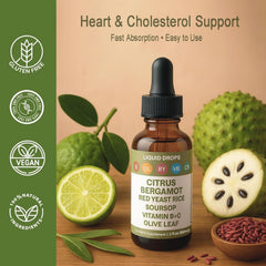 2 mL daily serving of RESONA Red Yeast Rice Drops shown with a dropper