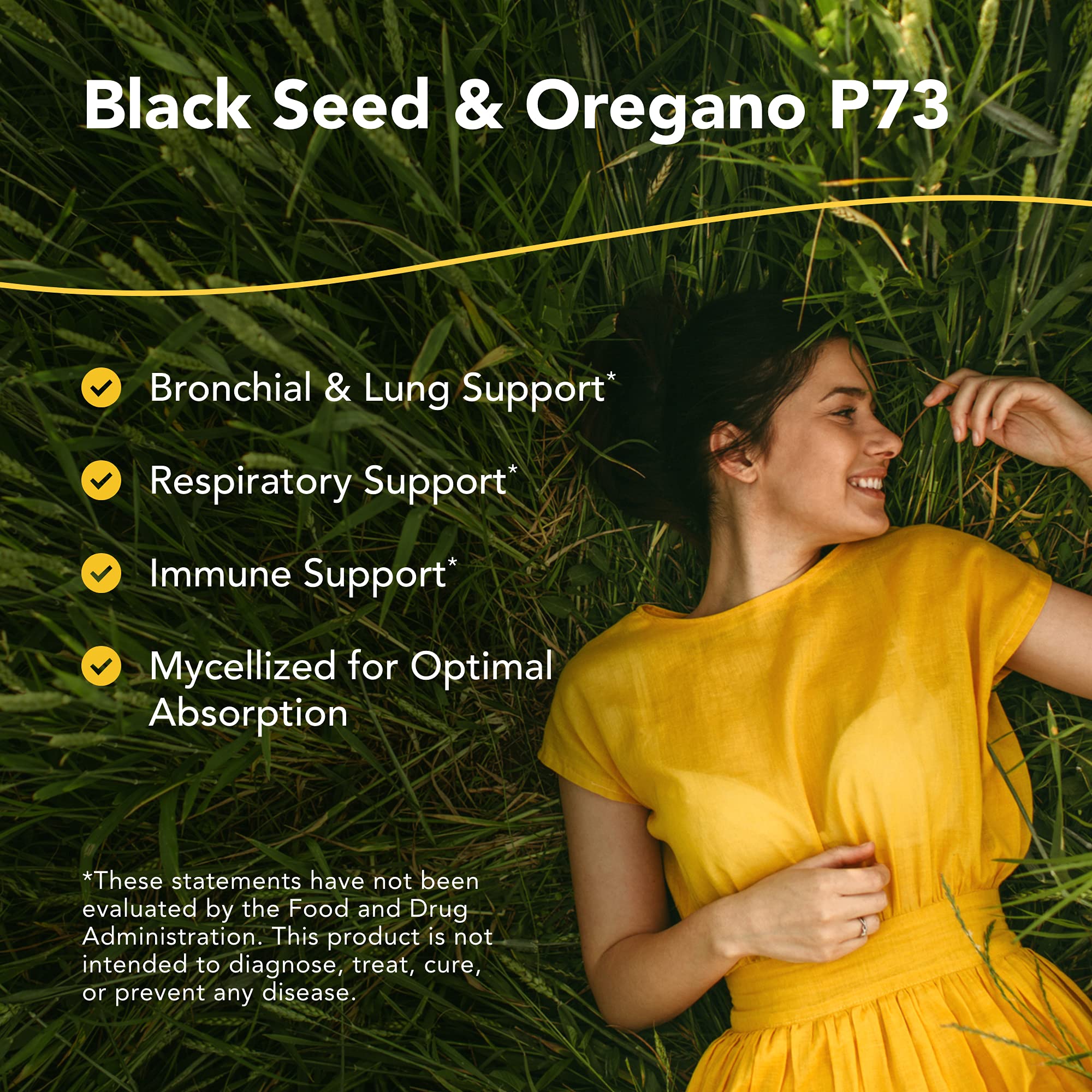 Close-up of key ingredients: black seed oil, oregano oil, juniper and raw honey