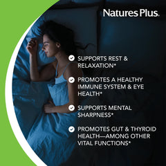 Graphic illustrating rest support and sleep cycle for Natures Plus Melatonin
