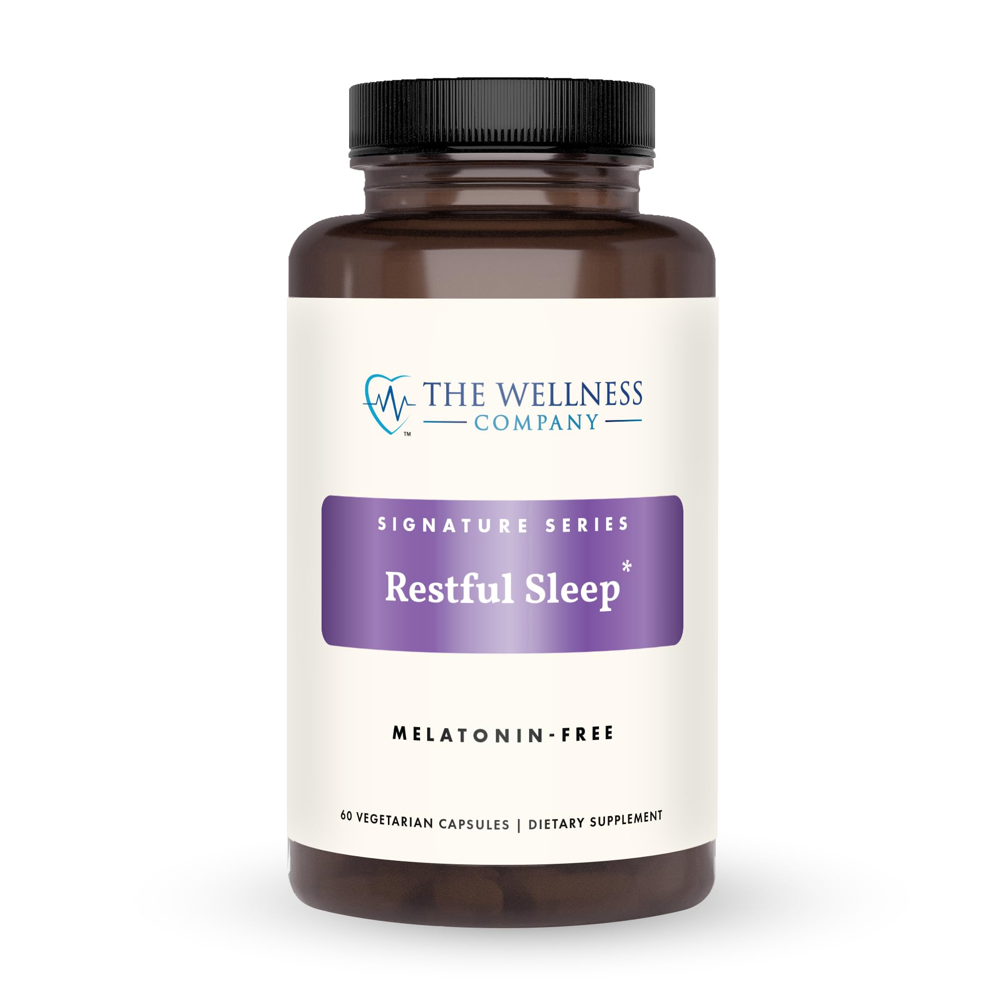 Restful Sleep Melatonin-Free bottle with 60 capsules